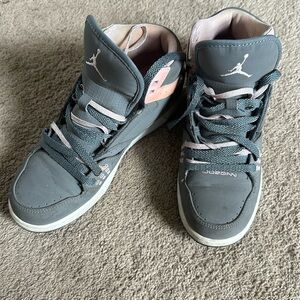 Pink and gray Jordans